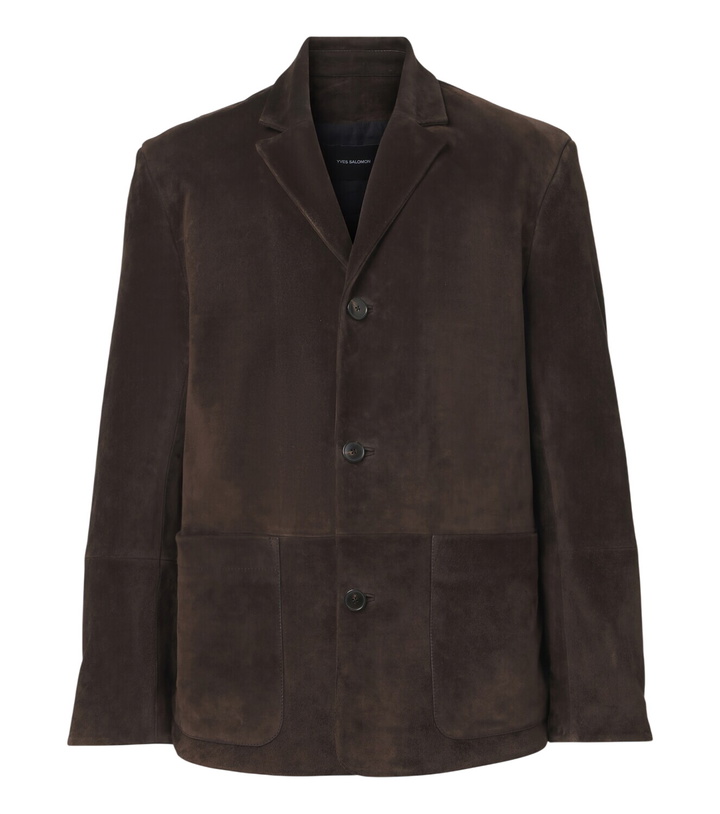 Photo: Yves Salomon Single-breasted suede jacket