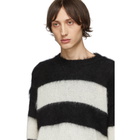 Isabel Benenato Black and White Open Stripe Sweater