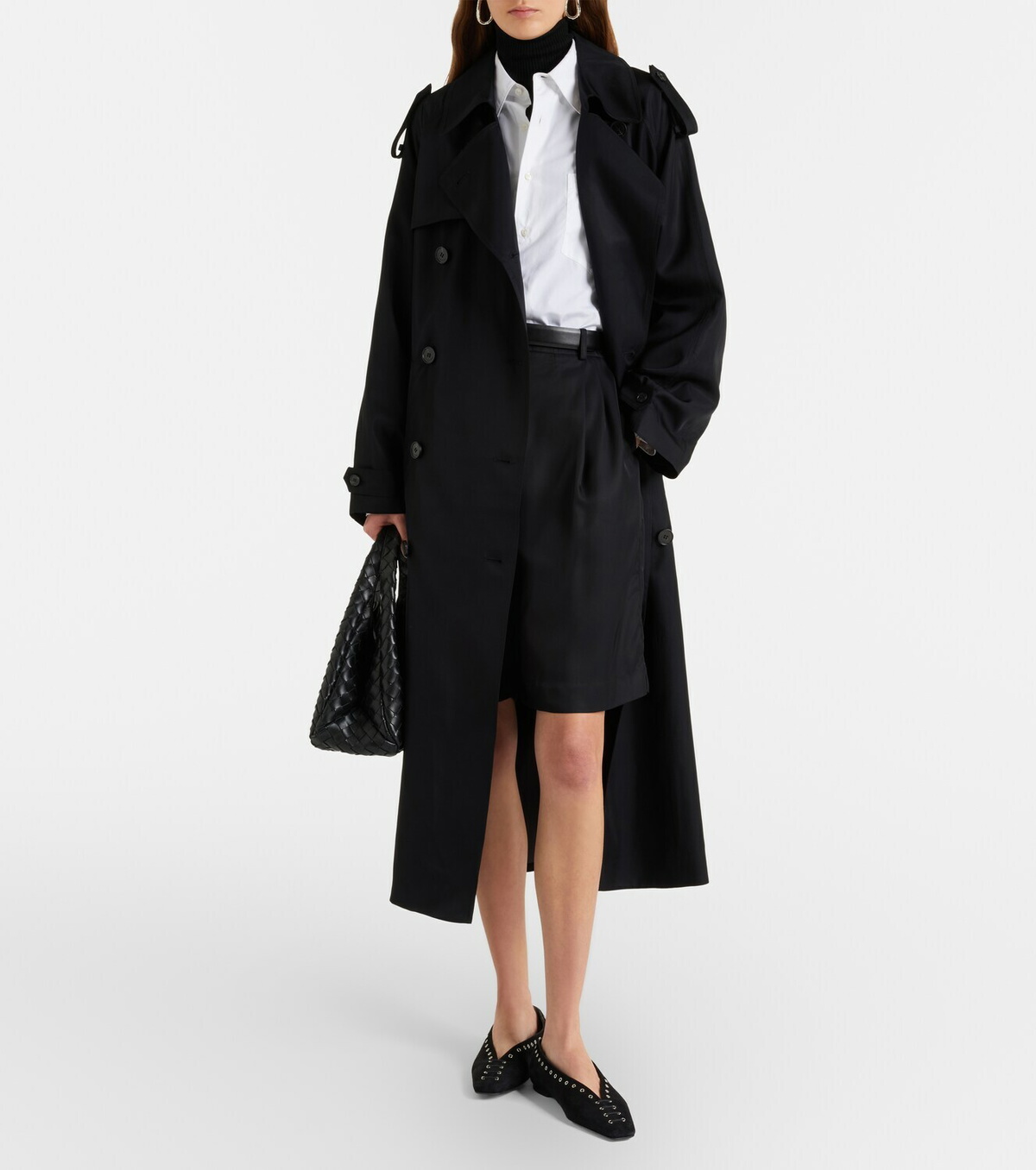 The Frankie Shop Marfa pleated twill Bermuda shorts