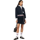 Thom Browne Navy RWB Trim Wrap Miniskirt