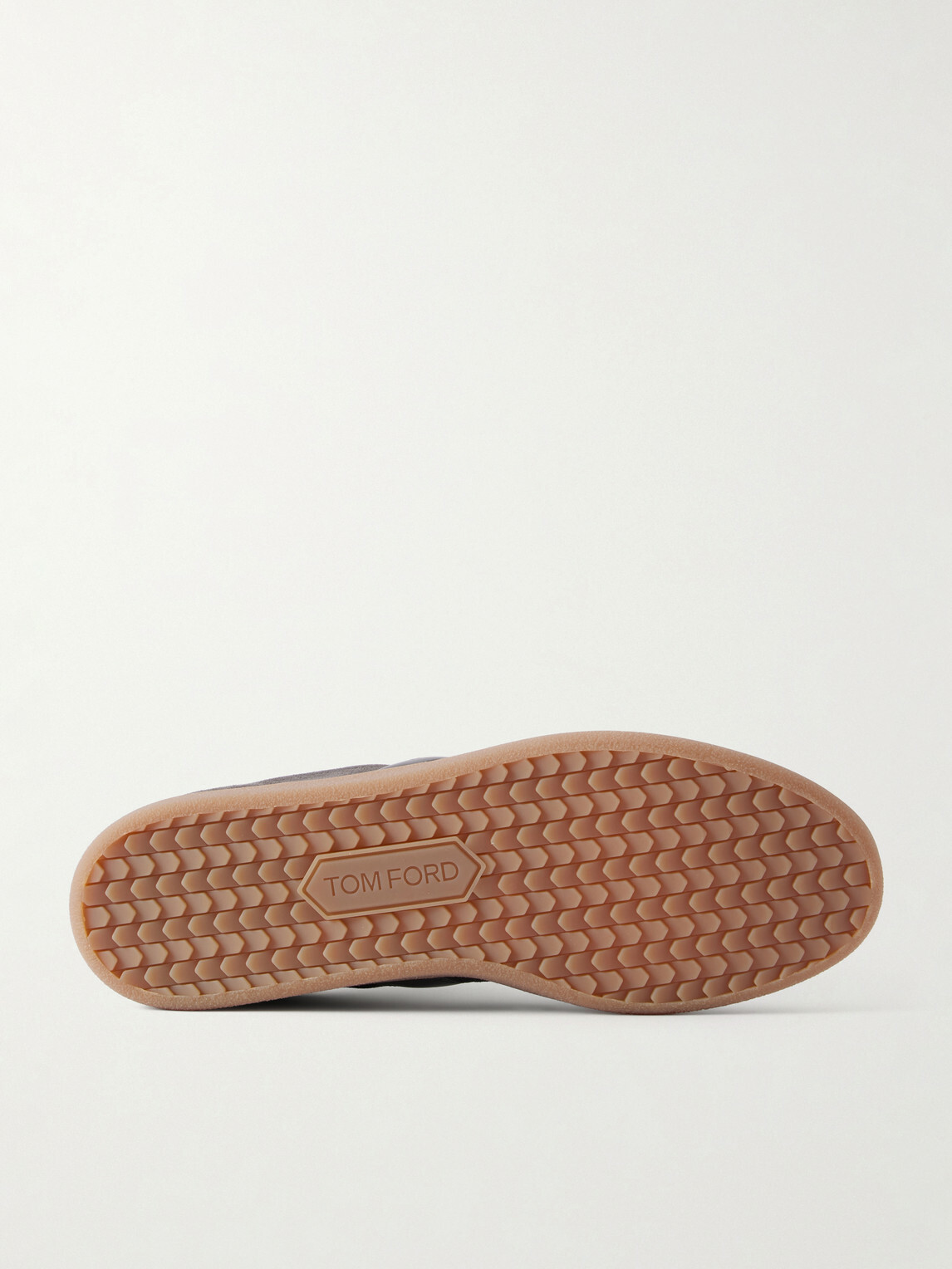 TOM FORD - Archer Leather-Trimmed Suede Sneakers - Gray