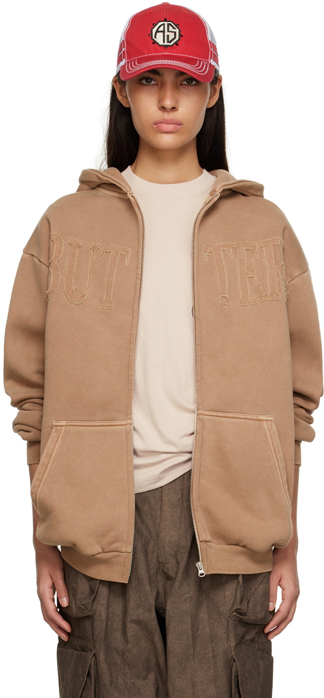 Butter Goods Beige Fabric Appliqué Hoodie