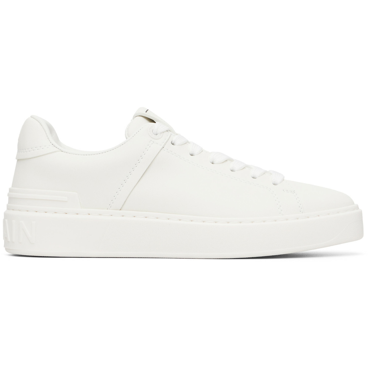 BALMAIN White B-Court Calfskin Sneakers