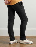 Hartford - Tanker Slim-Fit Tapered Linen Drawstring Trousers - Black