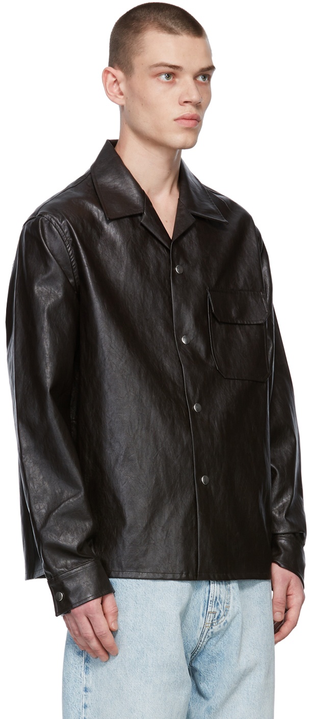 Our Legacy Brown Venice Blouson Faux Leather Jacket Our Legacy