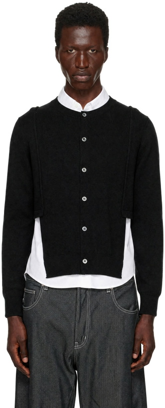 Photo: Comme des Garçons Homme Plus Black Wool Cardigan