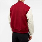 Champion Reverse Weave Men's Varsity Jacket in Red/Ecru