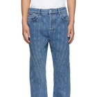 Mugler Blue Low Spiral Jeans