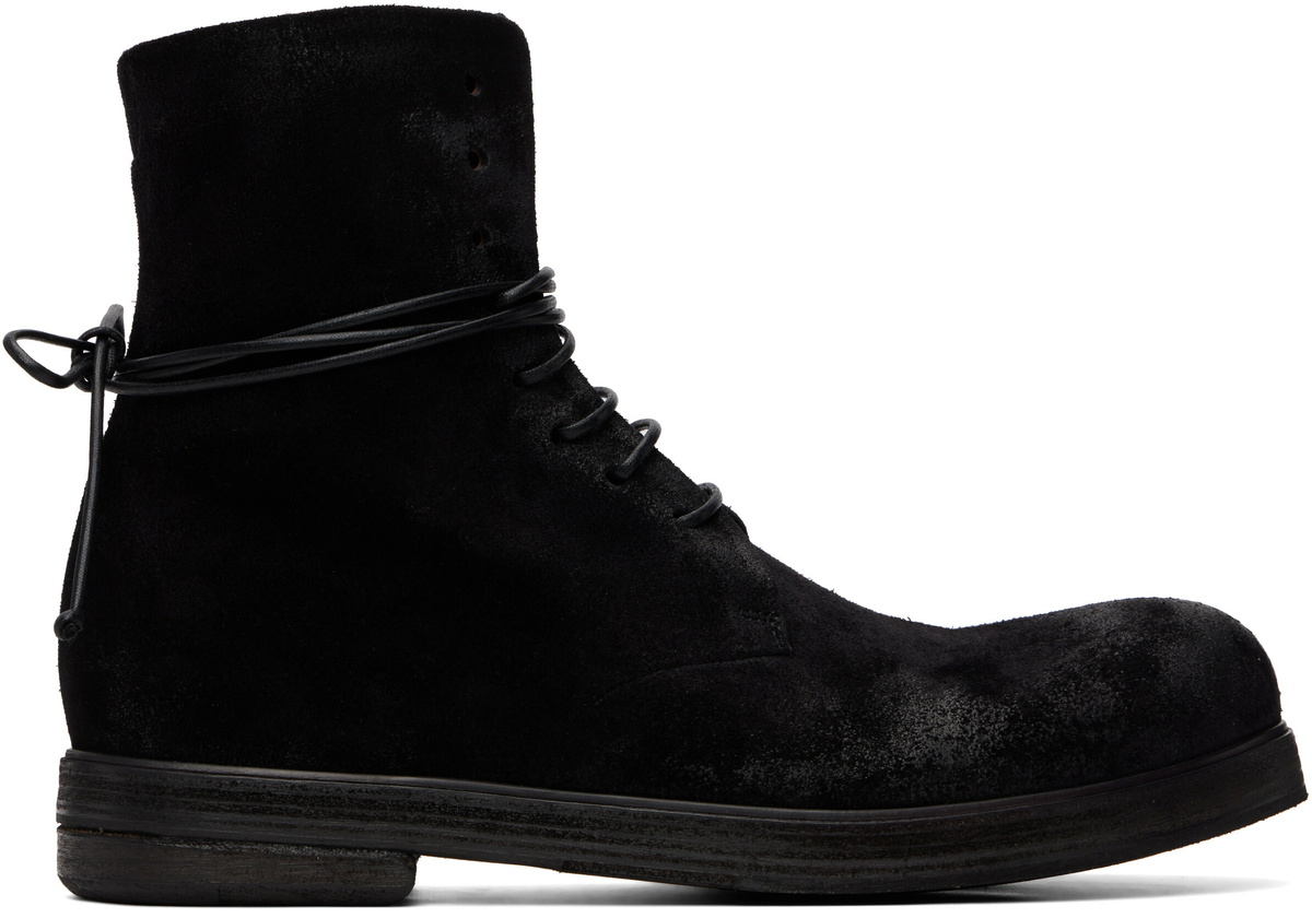 Marsèll Black Zucca Zeppa Leather Combat Boots