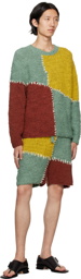 The Elder Statesman Multicolor Paneled Sweater