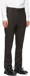 Bottega Veneta Brown Herringbone Stripe Trousers