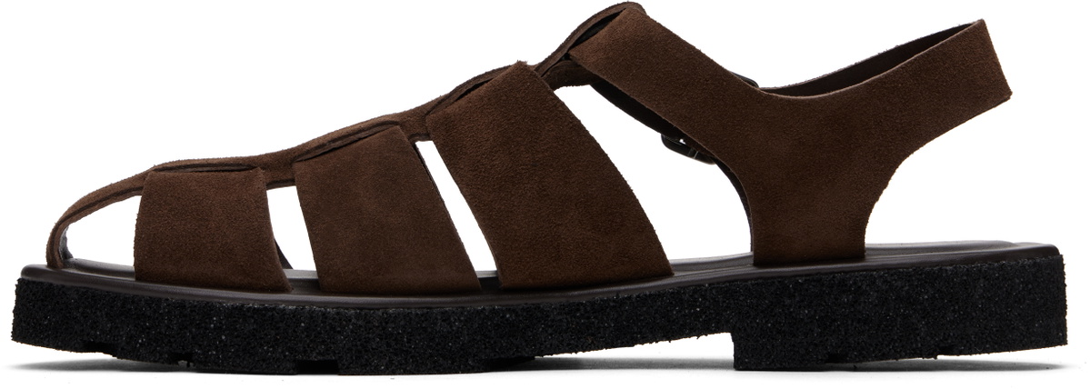 Paul Smith Brown Suede Sandoval Fisherman Sandals