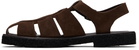 Paul Smith Brown Suede Sandoval Fisherman Sandals