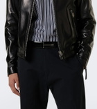 Tom Ford T croc-effect patent leather belt