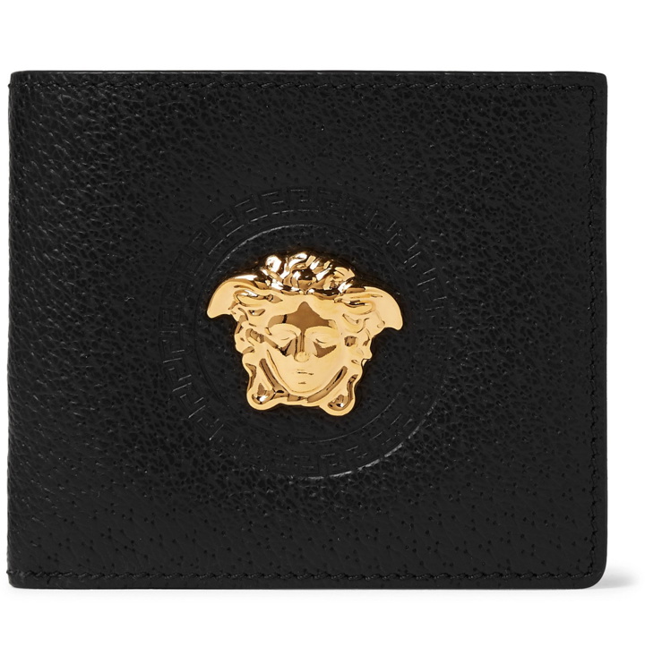 Photo: Versace - Embellished Full-Grain Leather Bifold Wallet - Black