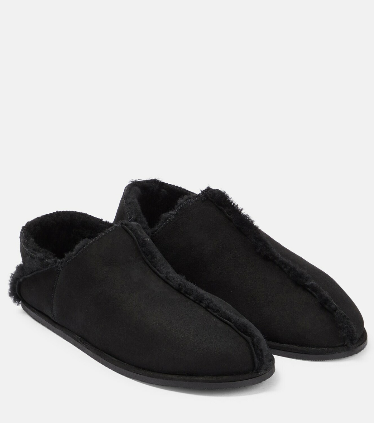 The Row Ravy suede and shearling flats The Row