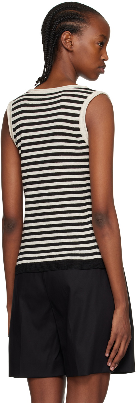 S Max Mara Black & Off-White Mambo Tank Top