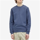 Sunspel Men's Loopback Crew Sweater in Slate Blue