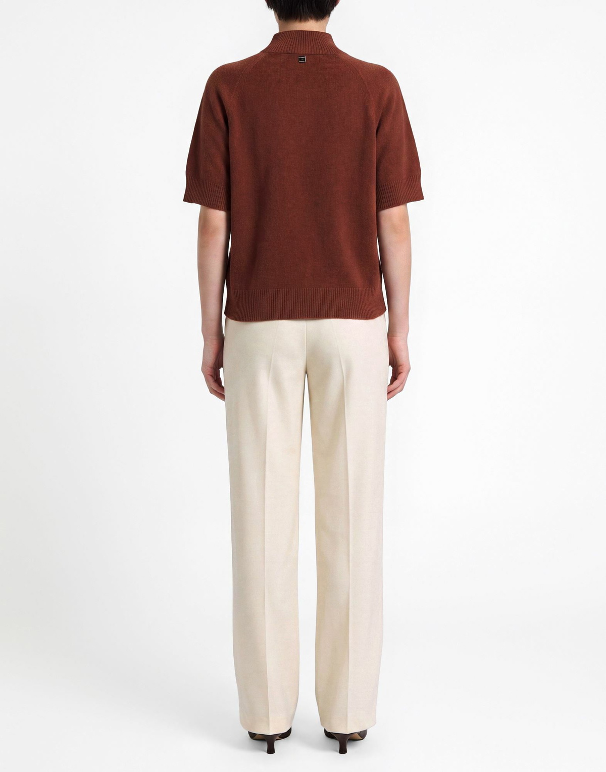 Manila Grace Womens Turtleneck in Tan