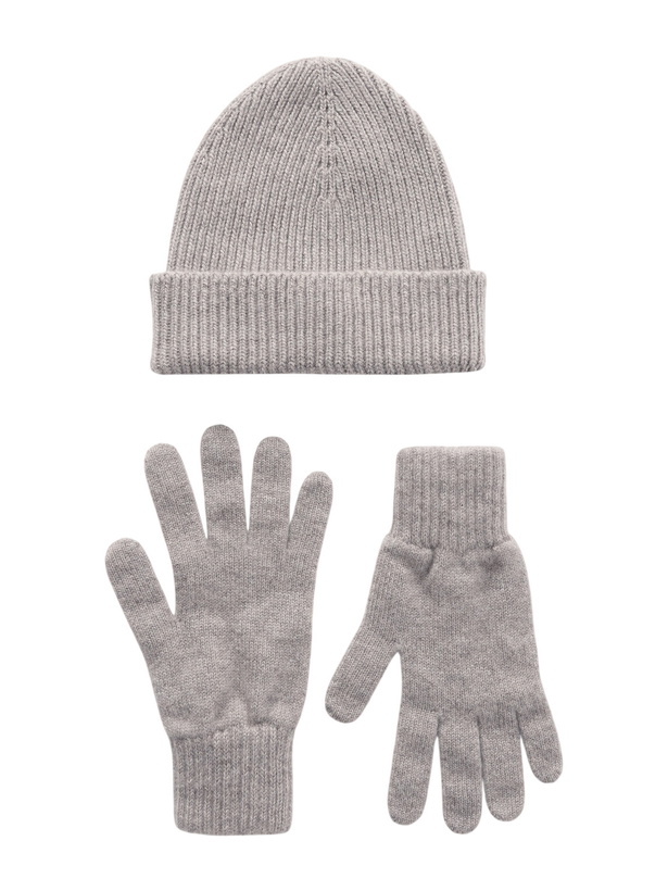 Photo: Johnstons of Elgin - Ribbed Gloves and Beanie Cashmere Set