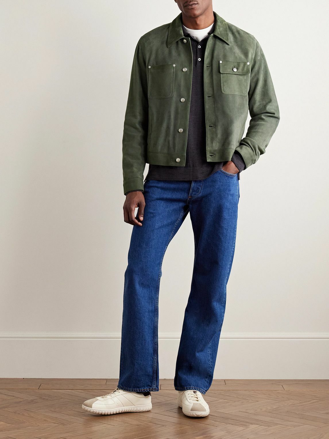 Paul Smith - Suede Trucker Jacket - Green Paul Smith