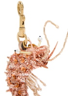 Anya Hindmarch Shrimp Embellished Leather and Satin bag Charm - Pink - One Size