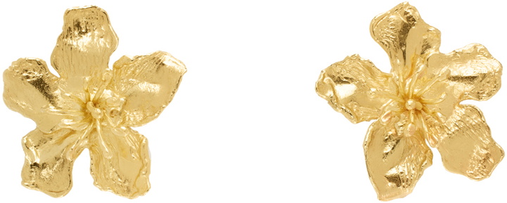 Photo: ELHANATI Gold Conie Vallese Edition Big Golden Flower Clip Earrings