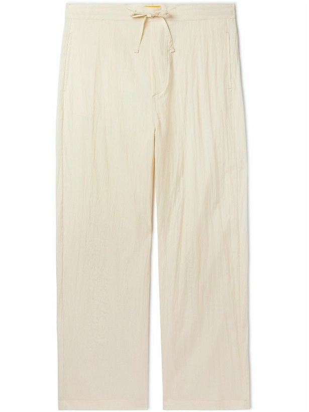 Photo: AIREI - Straight-Leg Crinkled Stretch-Nylon Trousers - Neutrals