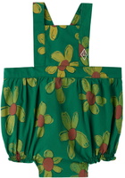 The Animals Observatory Baby Green Flowers Meerkat Romper