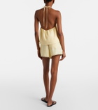 Staud Paddle embellished linen shorts