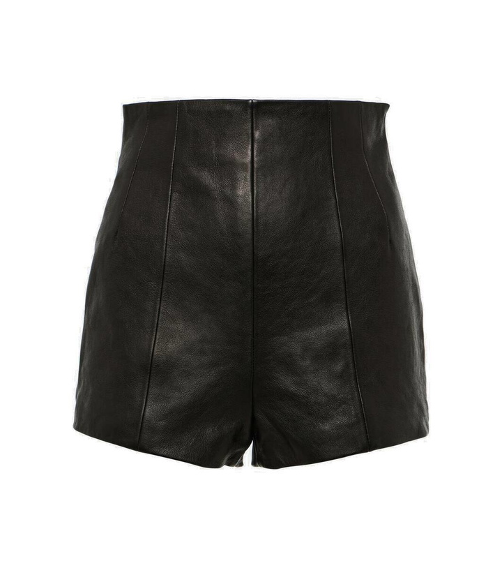 Photo: Khaite Lennman high-rise leather shorts