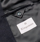 Kingsman - Herringbone Wool and Cashmere-Blend Peacoat - Navy