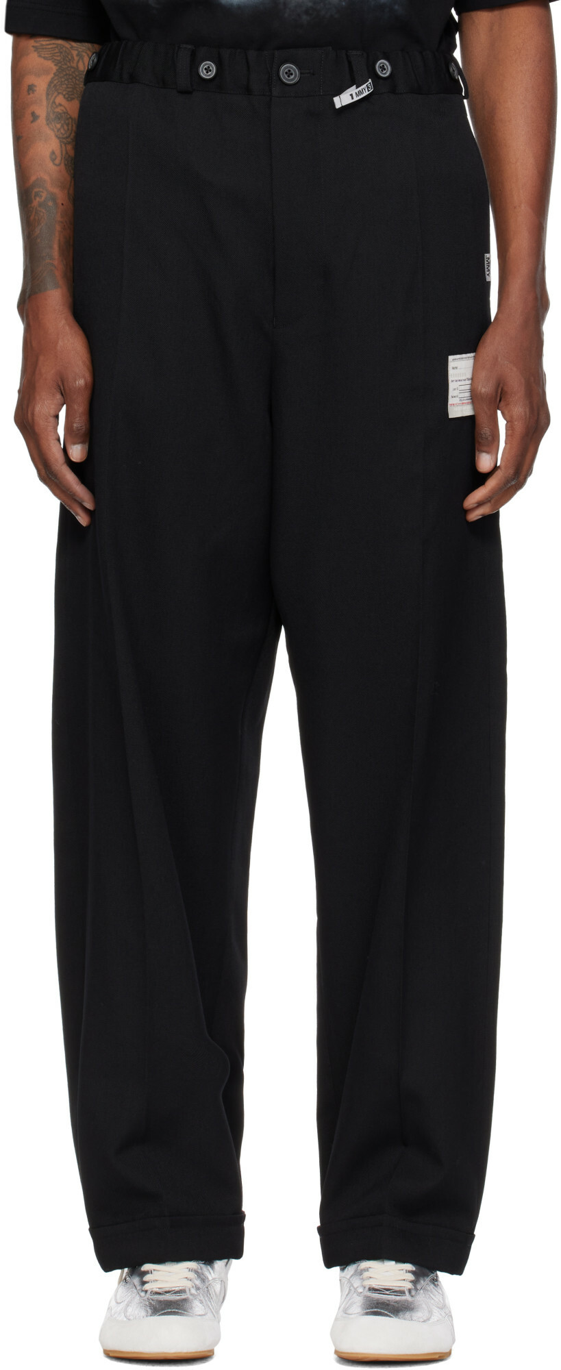Maison MIHARA YASUHIRO Black Easy Slack Trousers