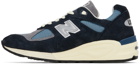 New Balance Navy Made in USA 990v2 Sneakers