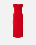 Pinko Evening Midi Dress With Contoured Neckline Lively Red