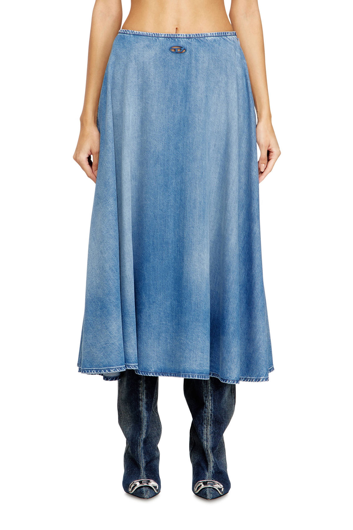 Diesel Black O-Venus Midi Skirt Diesel