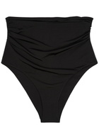 Max Mara Ruched High-waisted Stretch-polyamide Bikini Briefs Black