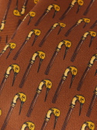 Purdey - 8cm Printed Silk Tie - Brown