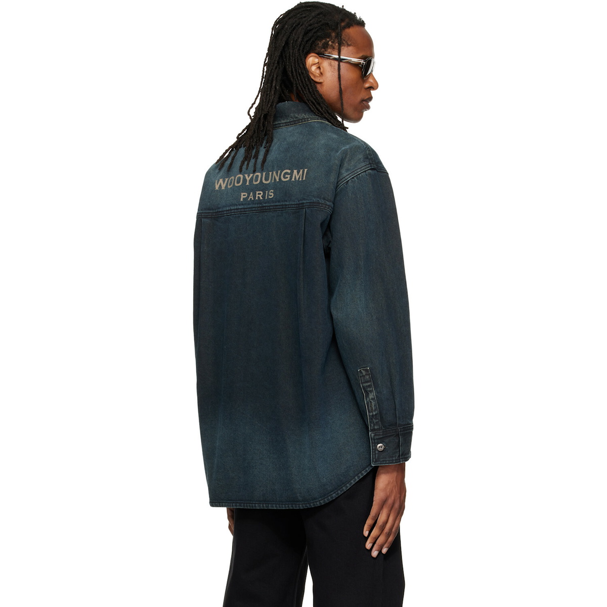 WOOYOUNGMI Blue Back Logo Denim Shirt