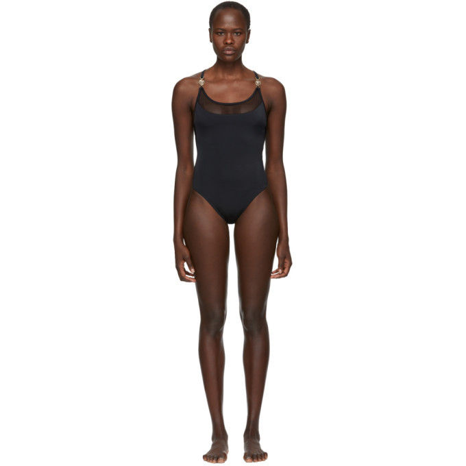 Photo: Versace Underwear Black Mesh One-Piece Swimsuit