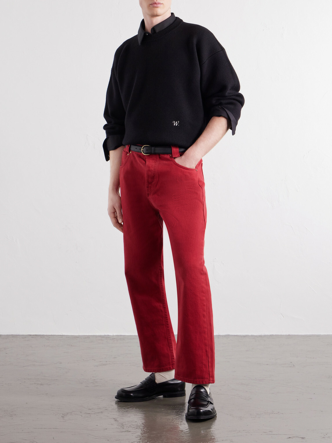 Willy Chavarria - Chente Straight-Leg Jeans - Red