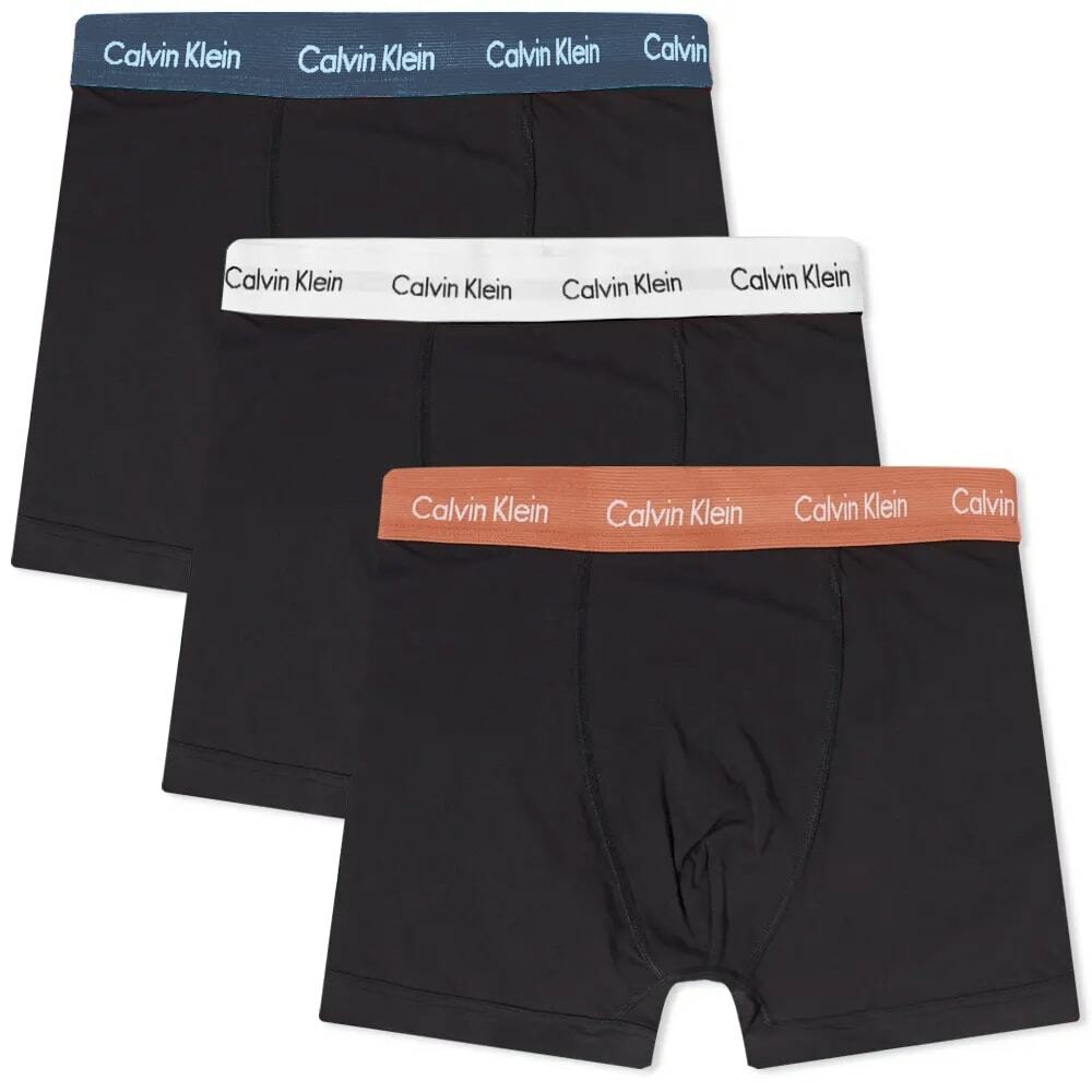 Calvin Klein Men's CK Underwear Trunk - 3 Pack in Bright White/Blue ...