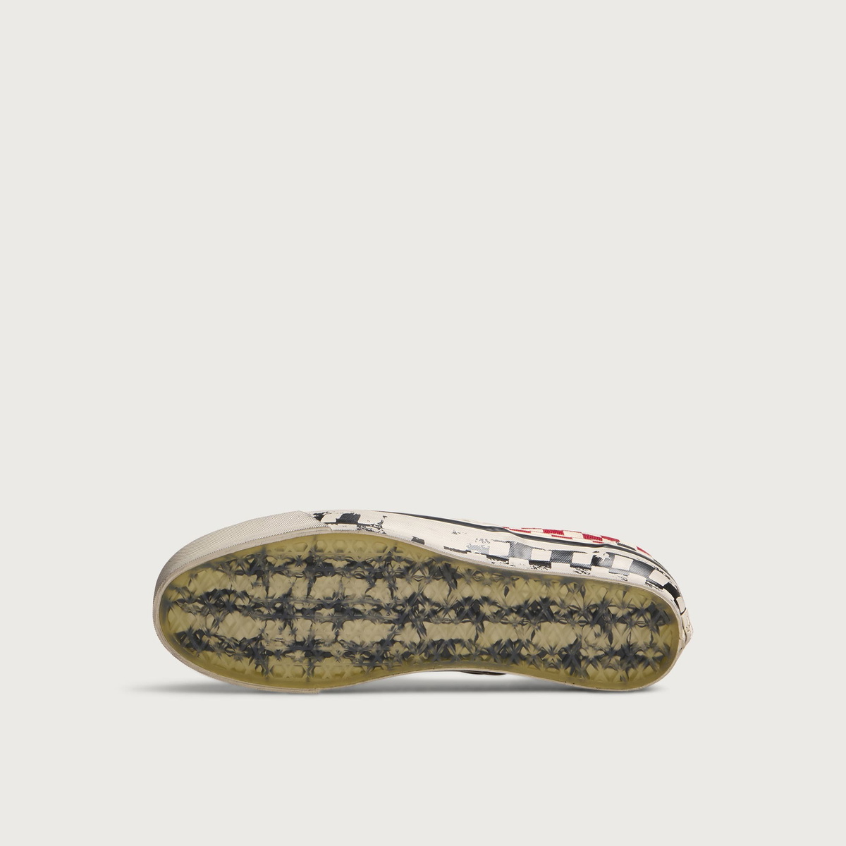 Vans Men's A.O.D. LX Classic Slip-On 98 in Black/Red Checkerboard