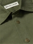 Miles Leon - Bellow Garment-Dyed Cotton-Twill Shirt - Green