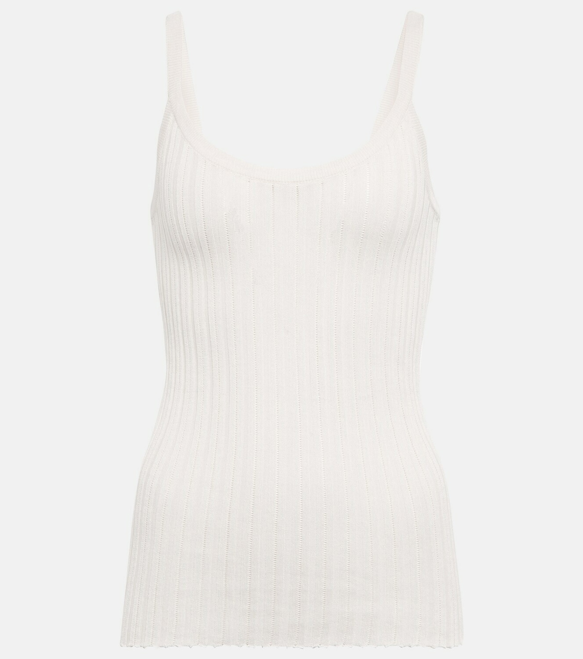 Petar Petrov Taro ribbed-knit silk tank top