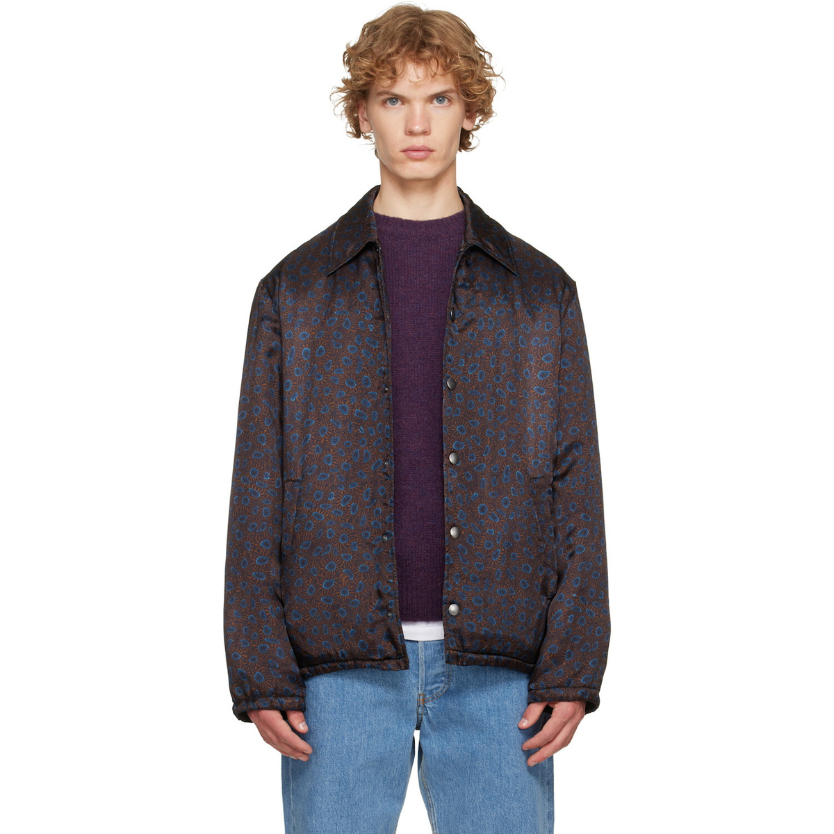 Dries Van Noten Brown & Blue Printed Jacket