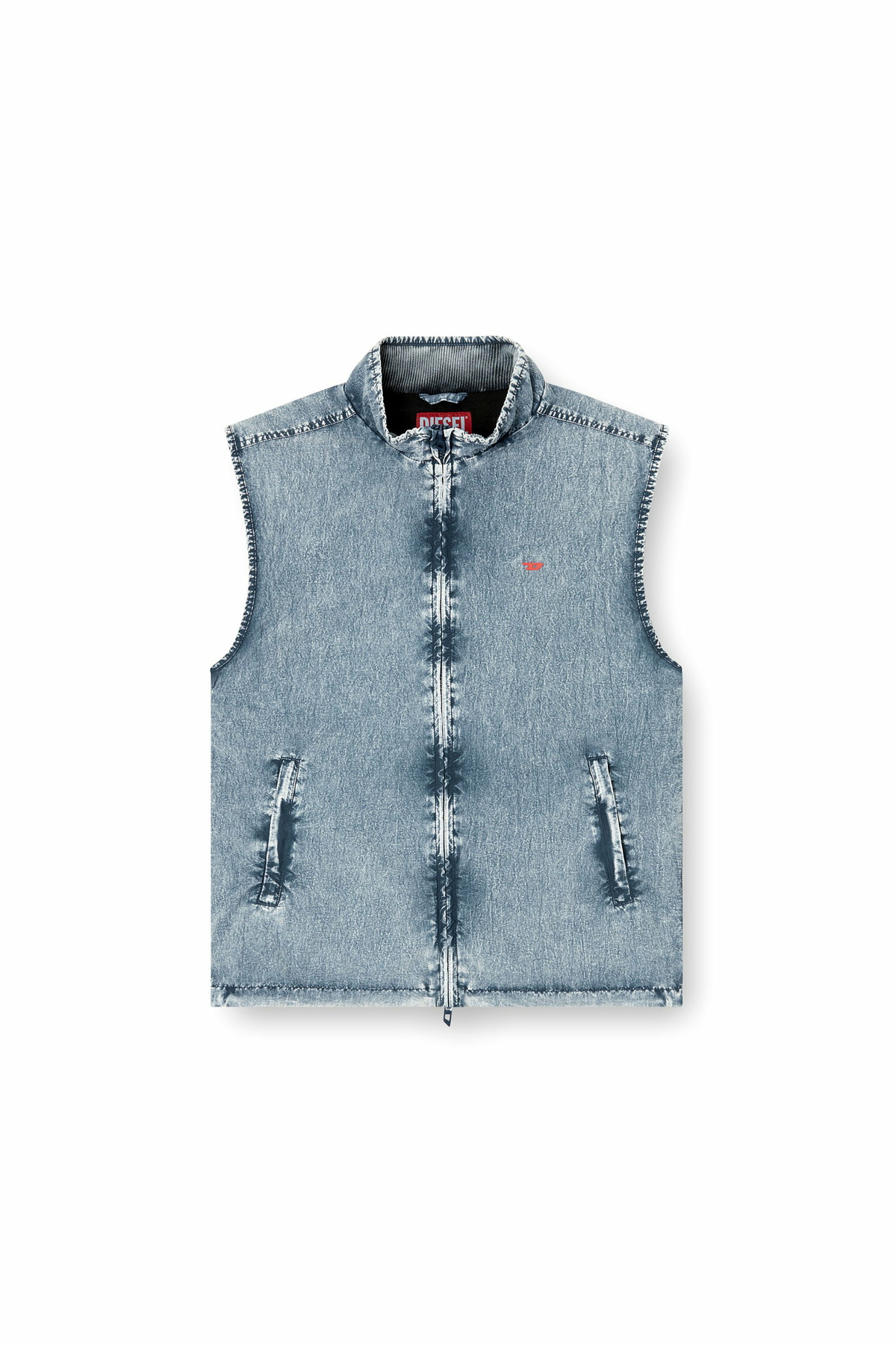 Diesel Vest in recycled nylon taslan - Jackets Mens in Blue