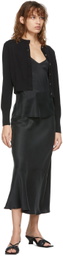 Silk Laundry Black Bias Cut Skirt