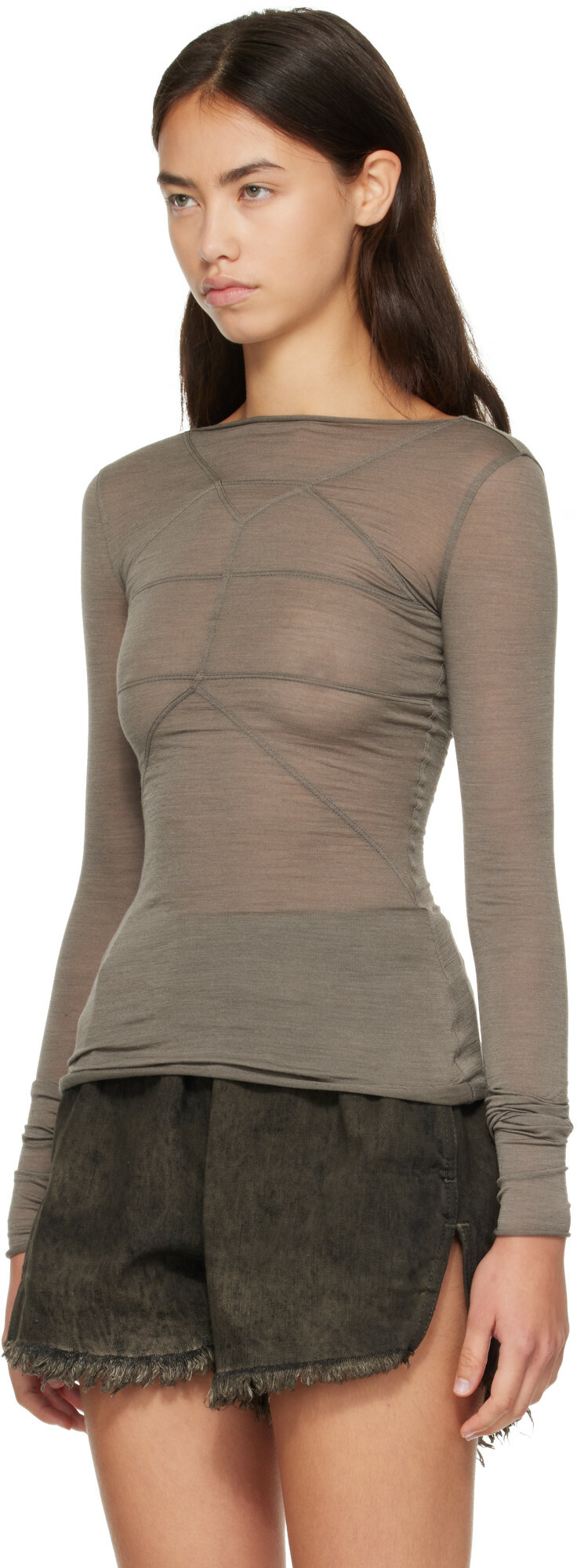 Rick Owens Gray Tower LS Temple T-shirt