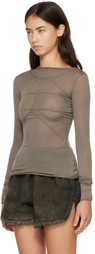 Rick Owens Gray Tower LS Temple T-shirt